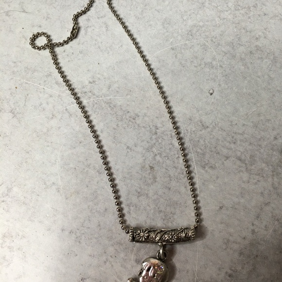 Zodiac Sign Libra Rhinestone  Necklace Silvertone Chain Costume Jewelry 8 1/2” - Picture 3 of 3